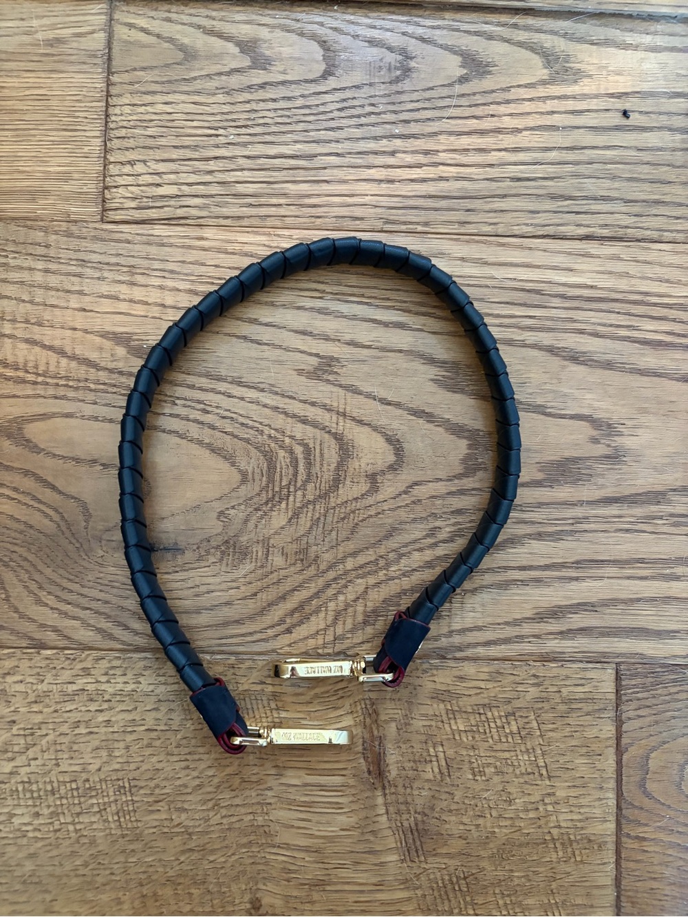 MZ Wallace Black Wrapped Leather Shoulder Strap with Gold Hardware